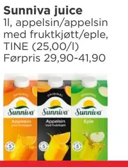 Meny Sunniva juice tilbud
