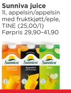 Meny Sunniva juice tilbud