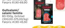 Meny Gullsalami/ salami familia tilbud