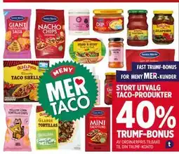 Meny STORT UTVALG TACO-PRODUKTER tilbud
