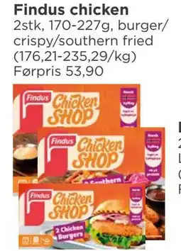 Meny Findus chicken tilbud