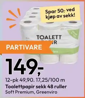 Toalettpapir sekk 48 ruller