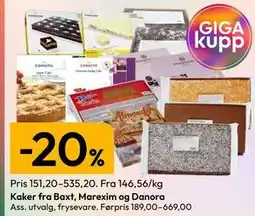 Gigaboks Kaker fra Baxt, Marexim og Danora tilbud
