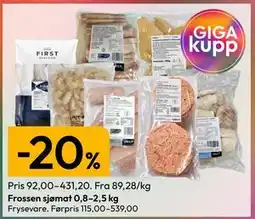 Gigaboks Frossen sjømat 0,8–2,5 kg tilbud