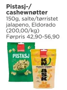 Meny Pistasj-/ cashewnøtter tilbud