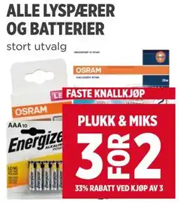Meny ALLE LYSPÆRER OG BATTERIER tilbud