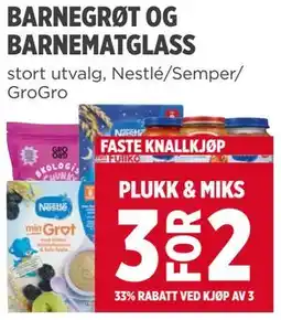 Meny BARNEGRØT OG BARNEMATGLASS tilbud