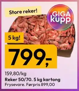Gigaboks Reker 50/70 5 kg kartong tilbud