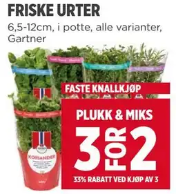 Meny FRISKE URTER tilbud