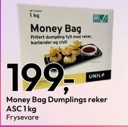 Gigaboks Money Bag Dumplings reker ASC 1 kg tilbud
