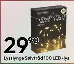 Gigaboks Lysslynge Sølvtråd 100 LED-lys tilbud