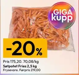 Gigaboks Søtpotet Fries tilbud