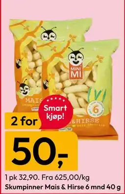 Gigaboks Skumpinner Mais & Hirse 6 mnd 40 g tilbud