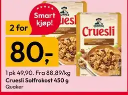 Gigaboks Cruesli Solfrokost 450 g tilbud