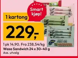 Gigaboks Wasa Sandwich 24 x 30-40 g tilbud