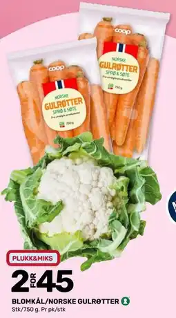 Matkroken BLOMKÅL/NORSKE GULRØTTER tilbud