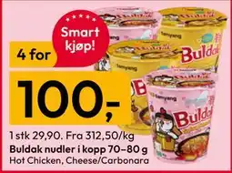 Gigaboks Buldak nudler i kopp 70–80 g tilbud
