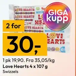 Gigaboks Love Hearts 4 x 107 g tilbud