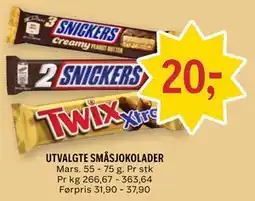 Coop Prix UTVALGTE SMÅSJOKOLADER tilbud