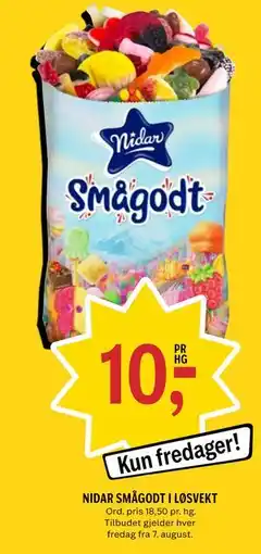 Coop Prix NIDAR SMÅGODT I LØSVEKT tilbud