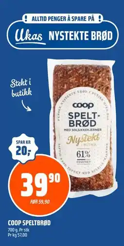 Coop Obs COOP SPELTBRØD tilbud