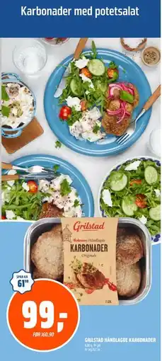 Coop Obs GRILSTAD HÅNDLAGDE KARBONADER tilbud