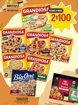 Coop Prix UTVALGTE BIG ONE/ GRANDIOSA PIZZA tilbud