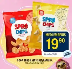 Coop Prix COOP SPRØ CHIPS SALT/PAPRIKA tilbud