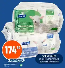 Coop Obs LAMBI TOALETT-/TØRKEPAPIR tilbud
