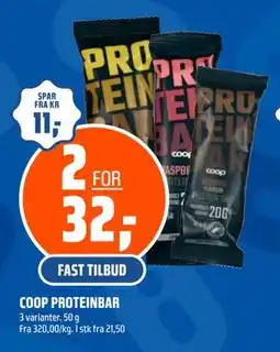 Coop Obs COOP PROTEINBAR tilbud