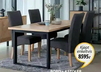JYSK Agerskov bord + borup stol tilbud