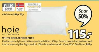 JYSK WHITE DREAM FIBERPUTE tilbud
