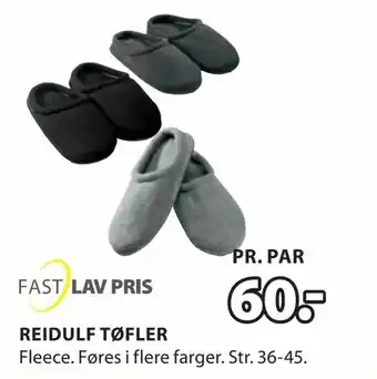 JYSK Reidulf tøfler tilbud