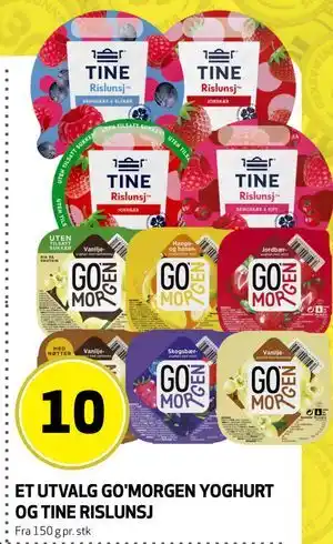 ET UTVALG GO'MORGEN YOGHURT OG TINE RISLUNSJ