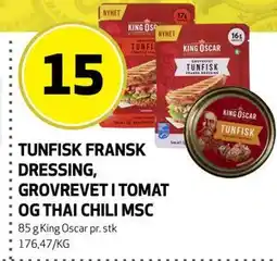 Bunnpris TUNFISK FRANSK DRESSING, GROVREVET I TOMAT OG THAI CHILI MSC tilbud