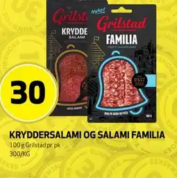 Bunnpris KRYDDERSALAMI OG SALAMI FAMILIA tilbud