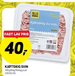 Bunnpris KJØTTDEIG SVIN tilbud