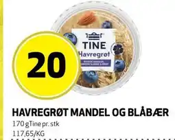 Bunnpris HAVREGRØT MANDEL OG BLÅBÆR tilbud