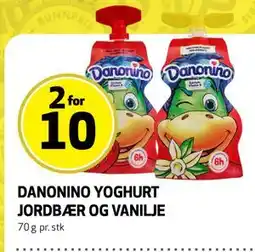 Bunnpris DANONINO YOGHURT JORDBÆR OG VANILJE tilbud