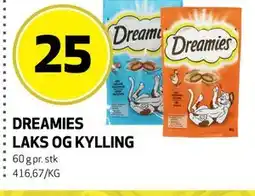 Bunnpris DREAMIES LAKS OG KYLLING tilbud
