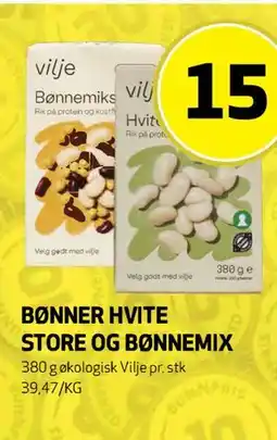 Bunnpris BØNNER HVITE STORE OG BØNNEMIX tilbud
