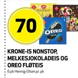Bunnpris KRONE-IS NONSTOP, MELKESJOKOLADEIS OG OREO FLØTEIS tilbud