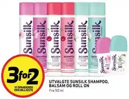 Bunnpris UTVALGTE SUNSILK SHAMPOO, BALSAM OG ROLL ON tilbud