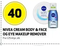 Bunnpris NIVEA CREAM BODY & FACE OG EYE MAKEUP REMOVER tilbud