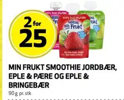 Bunnpris MIN FRUKT SMOOTHIE JORDBÆR, EPLE & PÆRE OG EPLE & BRINGEBÆR tilbud