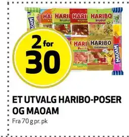 Bunnpris ET UTVALG HARIBO-POSER OG MAOAM tilbud