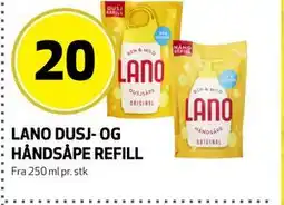Bunnpris LANO DUSJ- OG HÅNDSÅPE REFILL tilbud