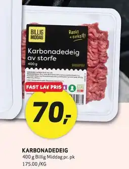 Bunnpris KARBONADEDEIG tilbud