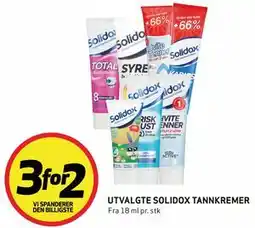 Bunnpris UTVALGTE SOLIDOX TANNKREMER tilbud