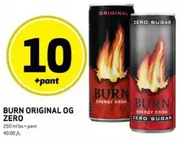 Bunnpris BURN ORIGINAL OG ZERO tilbud